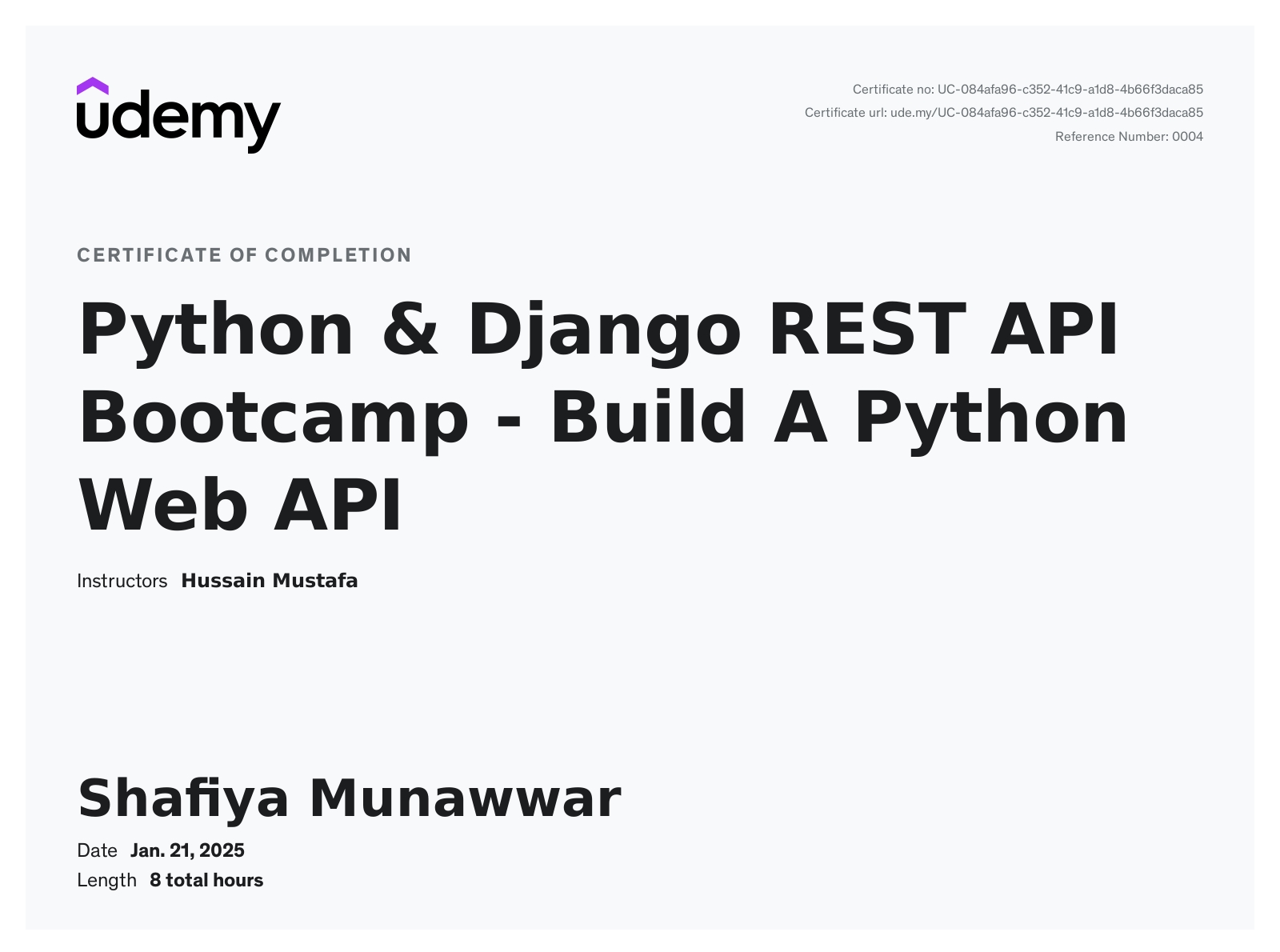 Python & Django REST API Bootcamp
